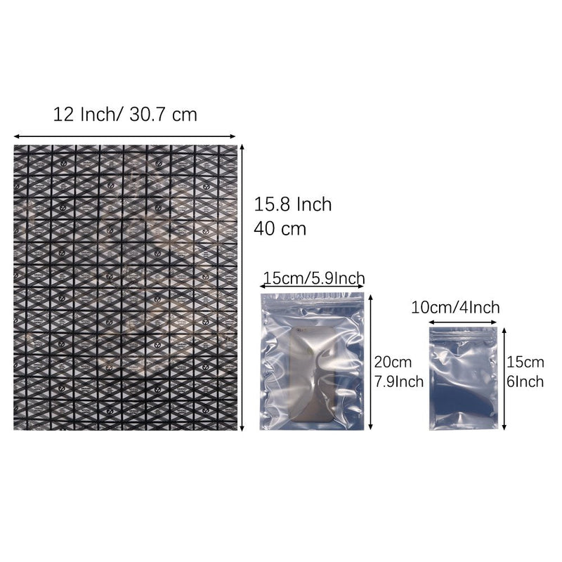 HRX Package 20pcs Large Premium Anti Static Bags with Antistatic Sticker, 12 X 15.8 inches Open Top ESD Shielding Anti-Static Bag for Motherboard SSD HDD Laptop Electronic Components 12â€X15.8â€ black grid