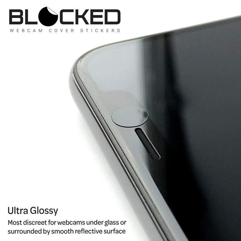 BLOCKED Webcam/Camera Vinyl Covers | 95 Low-Tack Restickable Webcam Stickers | 5-Sizes | Black 95-Pack (Ultra Glossy)