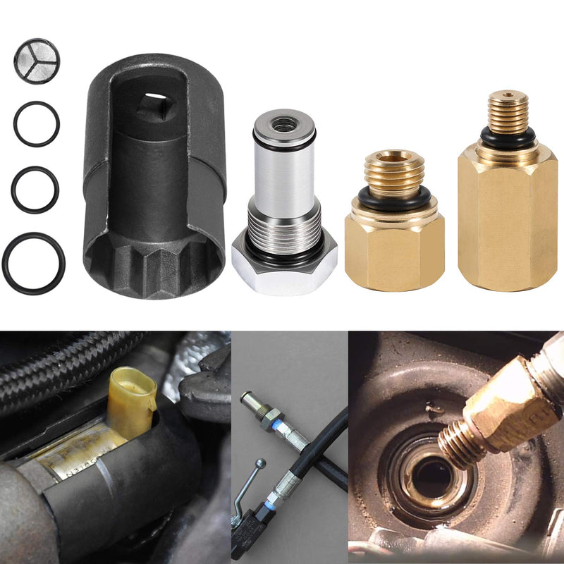 6.0 IPR Valve Socket with Seal Kit & Fuel Rail Adapters & 6.0 HPOP Air Test Fitting Tool fits for Ford 6.0L Powerstroke Diesel Socket& Rail Adapter&Test Fitting