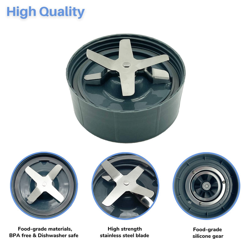 Blender Extractor Cross Blade Replacement Parts for NutriBullet 600w Pro 900w Series Blender NBR-0601 NBR-0601WM NBR-0801 NBR-1201 NB-101 NB-101B NB-101S NB9-0901 NB9-1301 NB9-1301S NB-201, 2 Pack