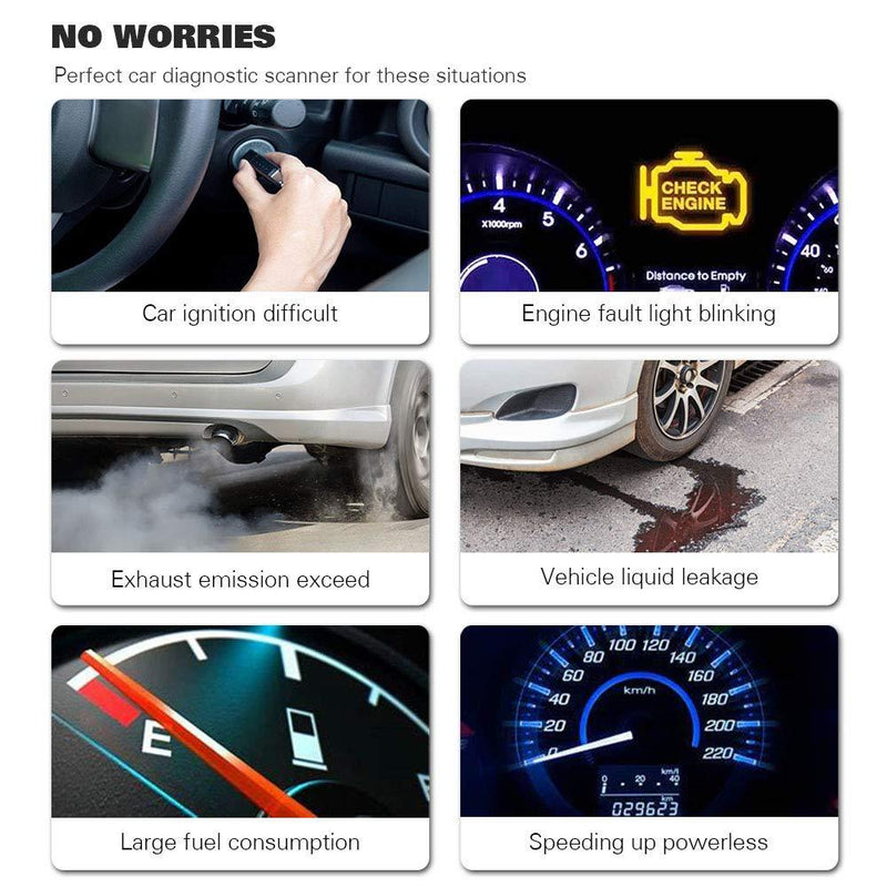 KONNWEI KW310 OBD2 Scanner Car Code Reader Full OBDII Functions 10 Modes Engine Diagnostic Scanner Tool for All 1996 and Newer Cars(Black) Black
