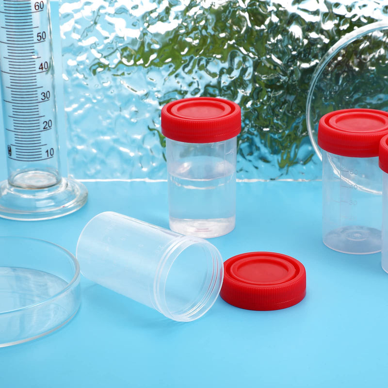 iplusmile Pack of 10 urine cups sample cups with lids 60 ml urine sample cups urine tubes urine cups ovulation test cups sample tubes for pregnancy test laboratory random color