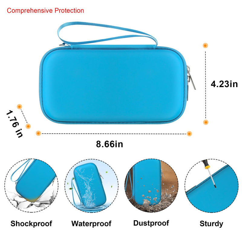 Elonbo Hard Travel Case for Texas Instruments TI-84 Plus CE/TI-84 Plus/TI-83 Plus CE Color Graphing Calculator, Extra Zipped Pocket fit Charging Cable Charger Manual. Blue