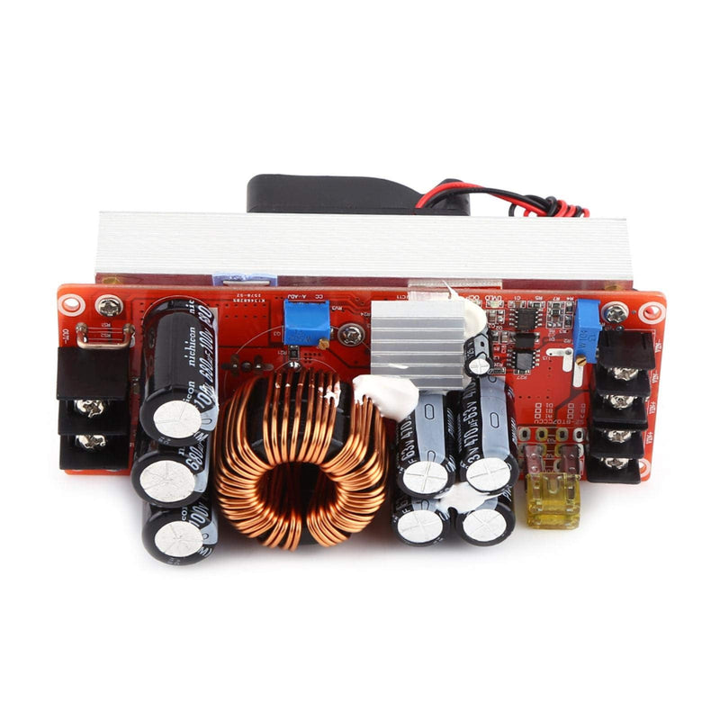 Telituny 1500W Boost Module, Boost Module 30A 1500W DC-DC Boost Converter Step-up Power Supply Module In 10~60V Out 12~90V for LED Motor Electrical Appliances