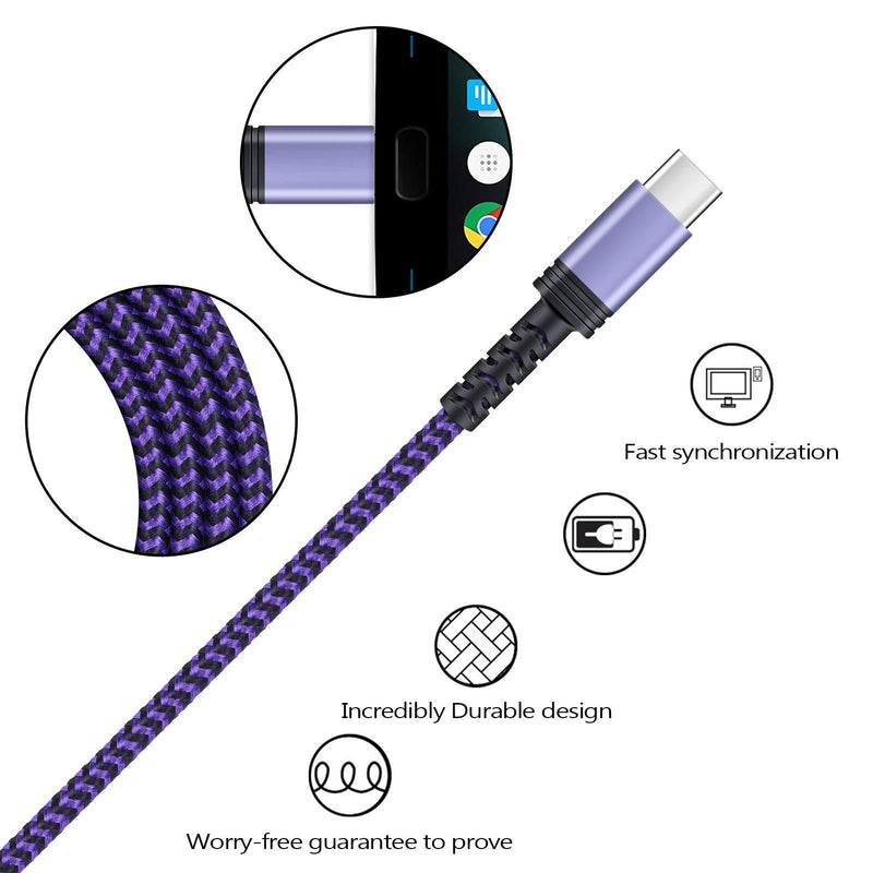 C Charger Cable Fast Charging Phone Android Power Cord 4Pack for Samsung Galaxy Note 21/20 Ultra, S21+/S20 Plus/S21Ultra,S20 FE/S10 Plus/S9 A11/A21/A51/A71, iPad Pro 12.9/11,Google Pixel 5 4A XL