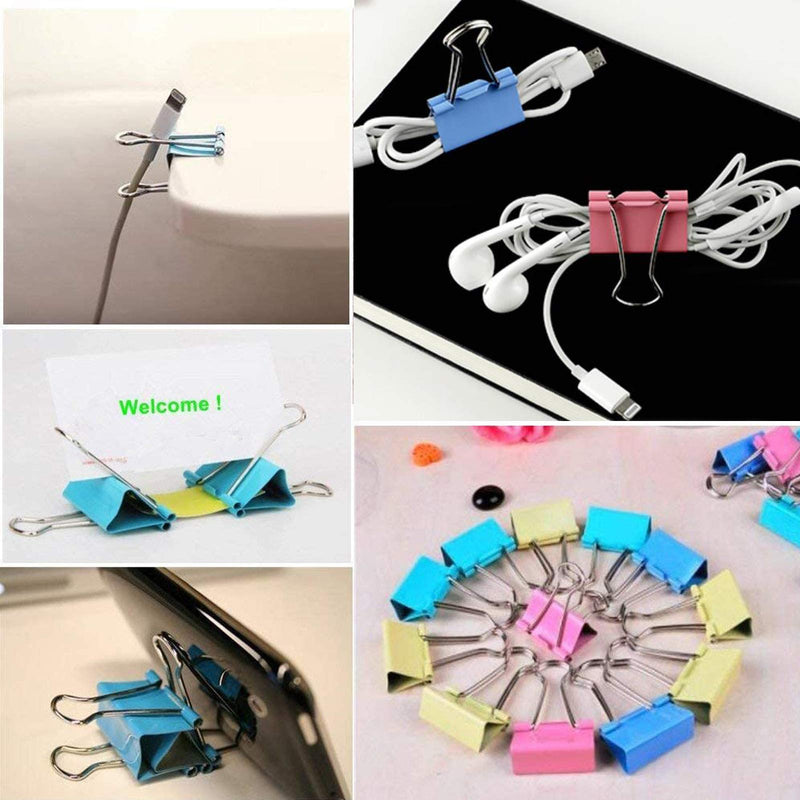 24 Pcs Colorful Large Binder Clips 1.6 inch for Office