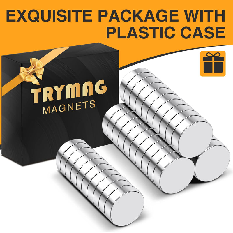TRYMAG Refrigerator Magnets, 40Pcs Small Round Rare Earth Magnets, Tiny Strong Neodymium Disc Magnets for Whiteboard, Fridge, Office, Hobbies, Crafts and Billboard 8mmx3mm