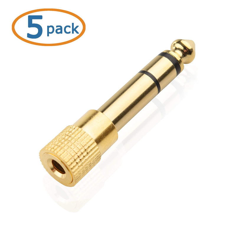 Cable Matters 5-Pack 1/4 to 1/8 Headphone Adapter