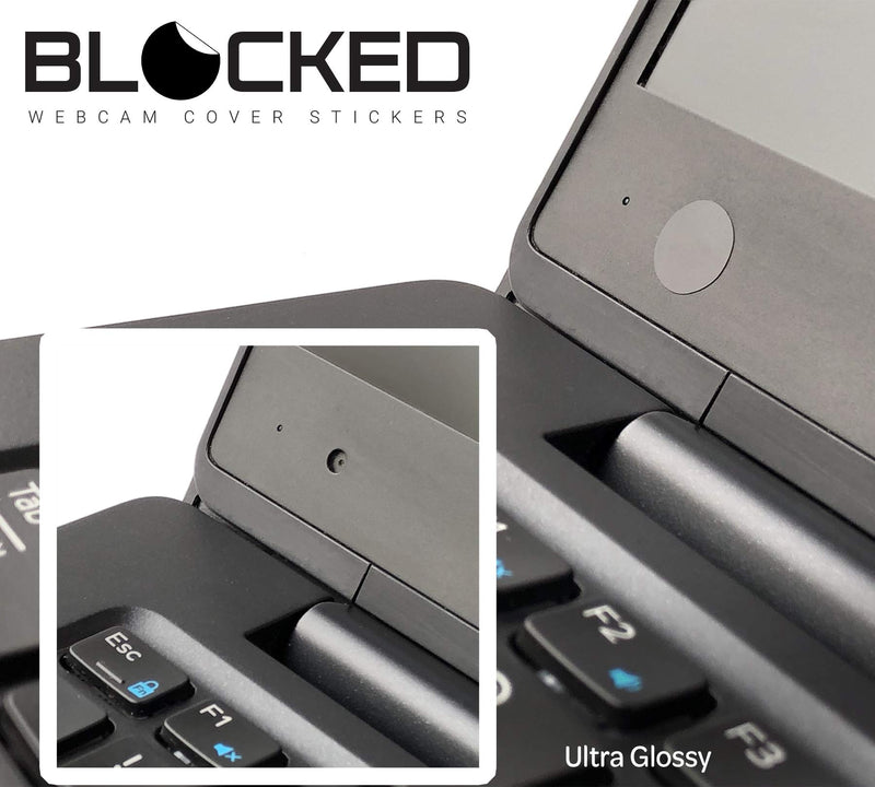 BLOCKED Webcam/Camera Vinyl Covers | 95 Low-Tack Restickable Webcam Stickers | 5-Sizes | Black 95-Pack (Ultra Glossy)