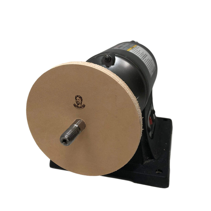 5" (1/2" Width) Leather Honing Wheel - Fits 1/2" Arbor - Buffing Compound Included