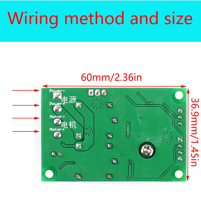 RUNCCI-YUN 6V 12V 24V DC 3A PWM Motor Speed Controller, DC Motor Controller, Reversible PWM Controller 12V 24V Forward Reverse Switch