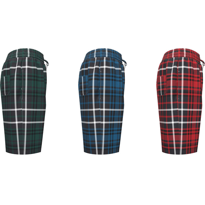 Andrew Scott Men's Soft Poplin Woven Pajama & Sleep Jam Cargo Short Lounge Pants | Multi Packs Small 3 Pack - Plaids-winter Red / Blue / Forrest
