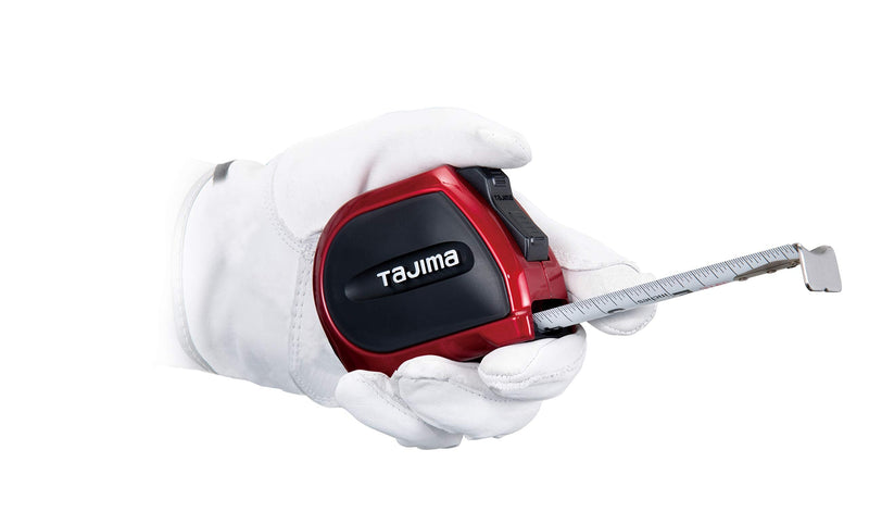 TAJIMA Tape Measure - SAE & Metric Scale 16ft/5m x 1 inch Sigma Stop Measuring Tape with Acrylic Coated Auto Locking Blade & Safety Belt Holder - SSSF-16/5MBW