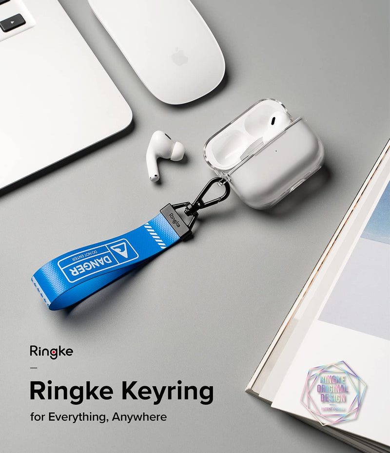 Ringke Key Ring Strap Compatible with Earbuds, Keys, Cameras & ID QuikCatch Keyring Lanyard - Danger Blue