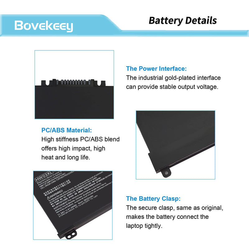 HW03XL Battery L97300-005 11.34V 41.04WH for HP Pavilion 15-EG 15-EG0010NR 15-EG0021NR, 15-EH 15-EH0014na 15-EH0000 15-EH1070WM, 17-CN 17-CN0XXX 17-CN0010nr 17-CN0013dx, HSTNN-IB90 L96887-1D1 L968AC1