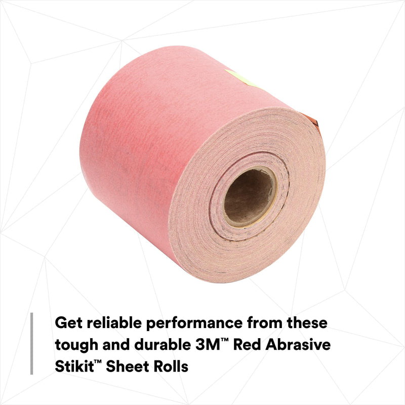 3M Red Abrasive Stikit Sheet Roll, 01681, P400, 2-3/4 in x 25 yd 1