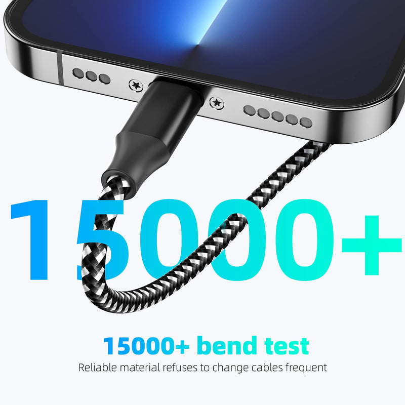 iPhone Charger [Apple MFi Certified] 3Pack 10FT Lightning Cable Fast Charging Nylon Braided iPhone Charger Cord Compatible with iPhone 13 12 11 Pro Max XR XS X 8 7 6 Plus SE and More