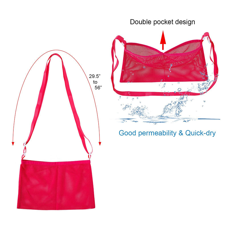 SUCONBE Adjustable Mastectomy Drain Holder Drainage Pouch with Shower Bag for Breast Surgery Mastectomy Breast Reduction Augmentation Post-Surgery Recovery Support Patient Care Kit (Rose red)