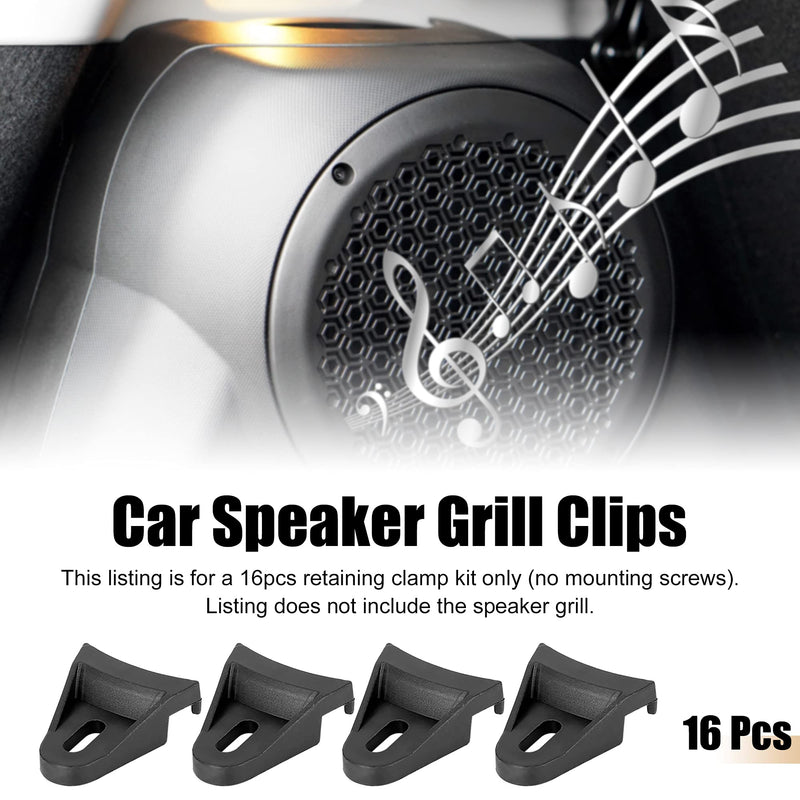 X AUTOHAUX 16pcs Black Car Subwoofer Speak Grill Clips Clamps Install Bay Fit for 4" 6" 8" 10" 12" 15"