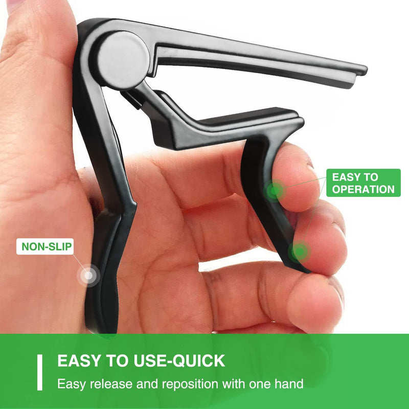 Guitar Capo, 6-String Acoustic & Electric Guitar Capo,SIIWOO Guitar Capo Acoustic(Black)