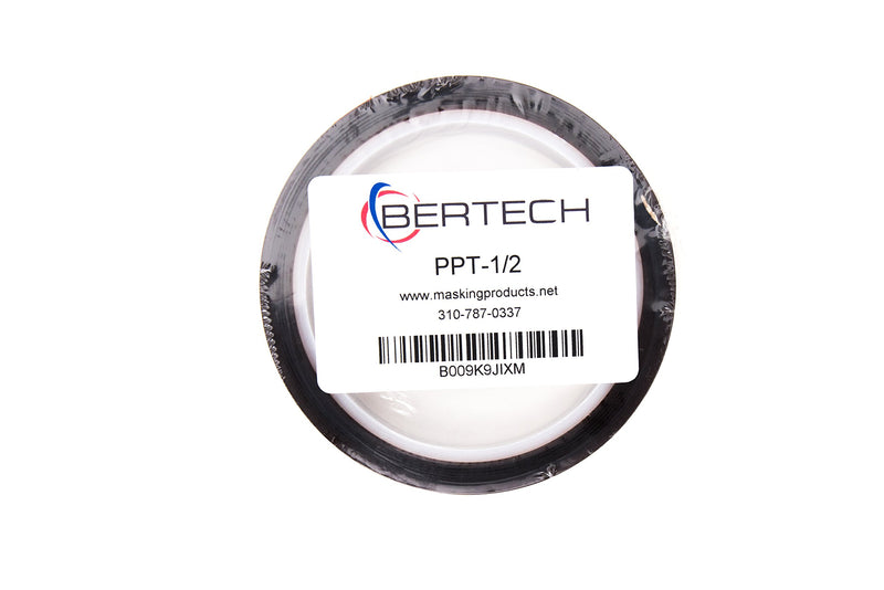 Bertech High-Temperature Masking Tape 0.5" Wide x 36 Yards Long