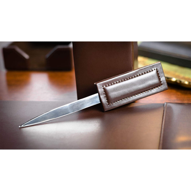 Dacasso Dark Brown Bonded Leather Letter Opener