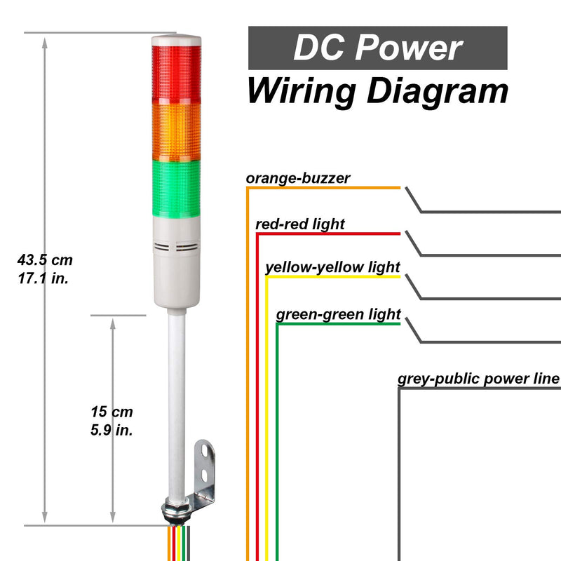 LUBAN Tower Stack Lights, Industrial Warning Signal Lights Tower Lamps Column, Factory Workshop Safety RGB Signal Indicator, LED Andon Lights (12V, 3 Tiers, Without Sound) DC 12V 3-Layer