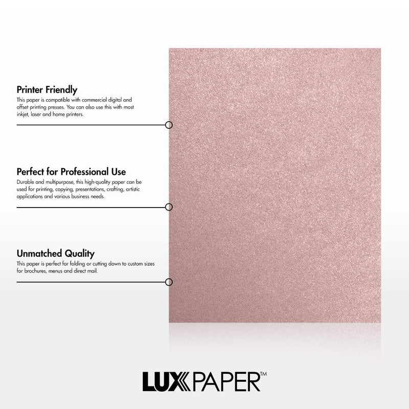 LUXPaper 8.5” x 11” Paper for Crafts and Printing in Misty Rose Metallic - Sirio Pearl®, Scrapbook and Office Supplies, 50 Pack (Rose) 50 Qty. Misty Rose Metallic - Sirio Pearl?