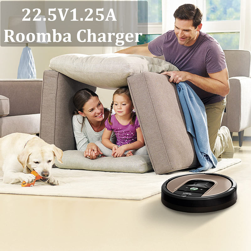 Roomba Charger 22.5V 1.25A AC Adapter for Irobot Roomba 550, 595, 400, 500, 600, 700, 800,880 Series; 770 650 Pet 560 780 630 530 760 700 500 660 4210 540 and more[8.8FT Power Cord]