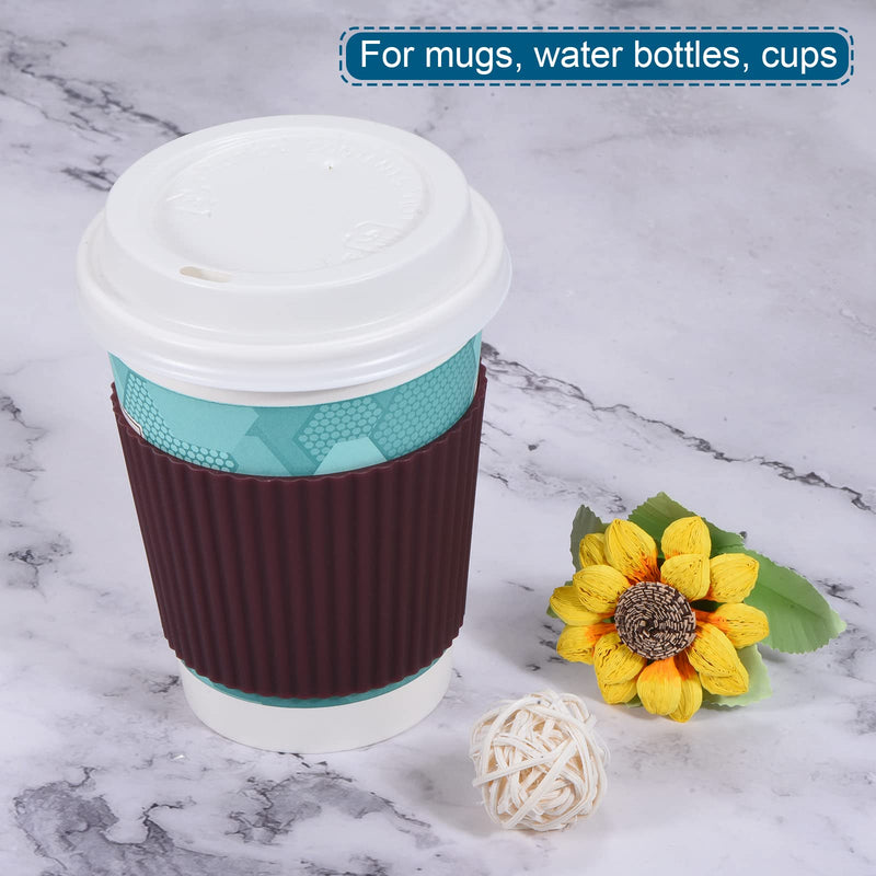 MECCANIXITY Mug Sleeves Heat Resistant Protective Anti-Slip Cup Covers Water Bottle Boots Reddish-brown