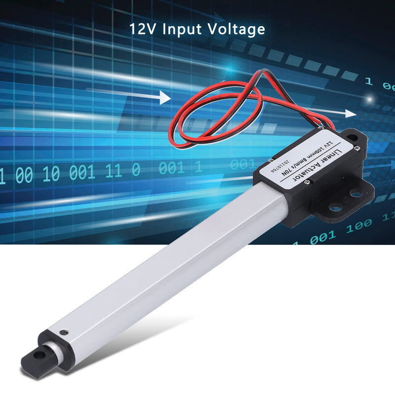 Linear Actuator, 4" Stroke Micro Linear Actuator, 12V DC Built in Limit Switch, Mini Electric Linear Actuator Motor for Home Appliances/Automotive, Low Noise and Short Circuit(Stroke 100mm-8mm/s-70N)