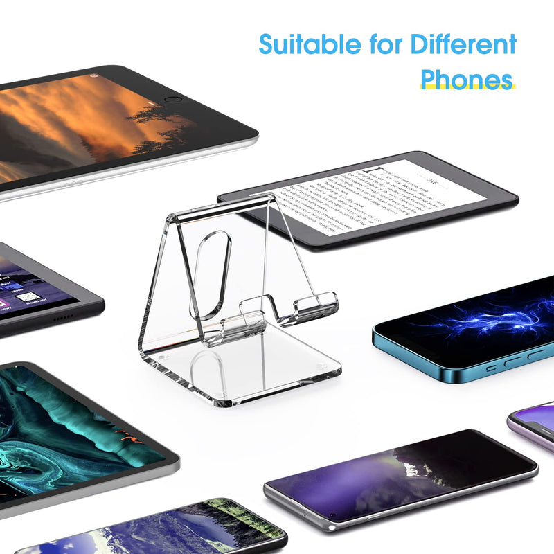 Acrylic Cell Phone Stand, KTRIO Phone Stand for Desk, Phone Holder, Dock, Cradle Compatible with iPhone 13 Pro Max 11 12 XR 7 8 Plus, Samsung Galaxy, Smartphone, Desk Accessories, Clear Acrylic Clear - Smartphone Stand