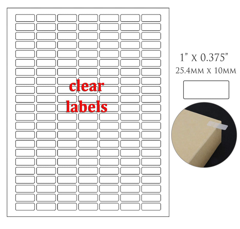 Royal Green Rectangle Labels Clear Matte Finish 1" x 0.375" + Bonus Red Label Stickers - Clear Retail Package Seals - 824 Pack