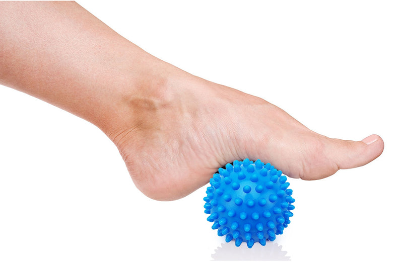 Limm Massage Ball Set - Spiky & Lacrosse Ball - Massage Ball Therapy for Plantar Fasciitis & Pain Relief - Deep Tissue Trigger Point Myofascial Release Ball for Back, Foot, Shoulder & Neck Pain One Blue Spiky & Two Orange Balls