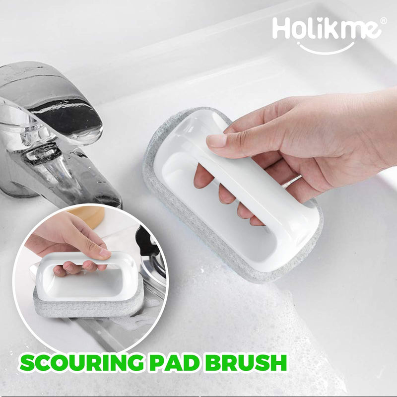 Holikme 5 Pack Kitchen Cleaning Brush Set, Dish Brush for Cleaning, Kitchen Scrub Brush&Bendable Clean Brush&Groove Gap Brush&Scouring Pad for Pot and Pan, Kitchen Sink, Green