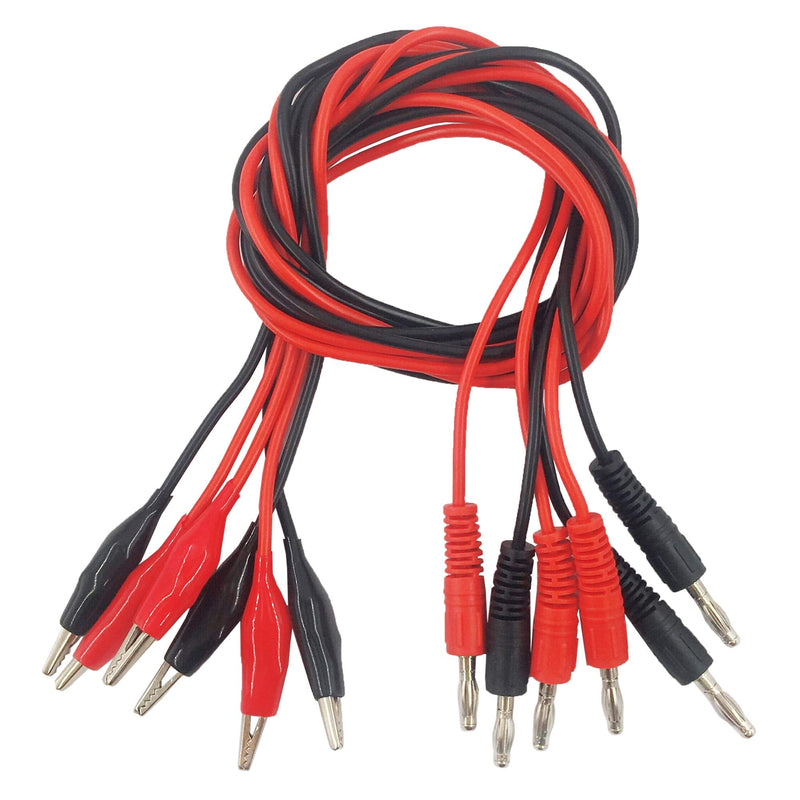 (6 Pcs) MCIGICM TL-16 Banana to Large Alligator Test Lead Set