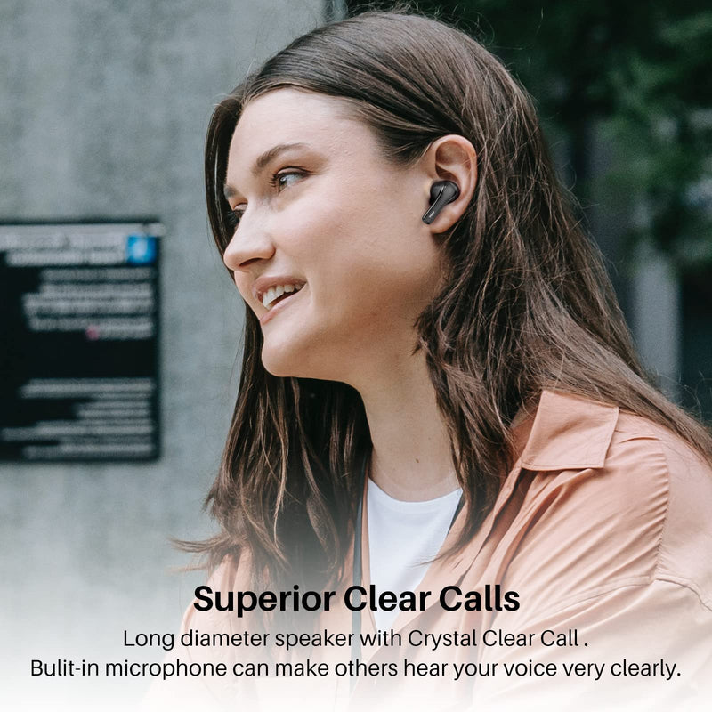 TOZO A2 Mini Wireless Earbuds Bluetooth 5.3 in Ear Light-Weight Headphones Built-in Microphone, IPX5 Waterproof, Immersive Premium Sound Long Distance Connection Headset with Charging Case, Black