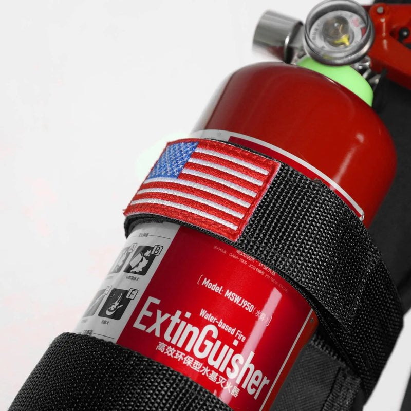 Adjustable Roll Bar Fire Extinguisher Mount Holder 3 lb for Jeep Wrangler Unlimited CJ YJ LJ TJ JK JKU JL JLU 4XE,Black with USA Flag Pattern Black