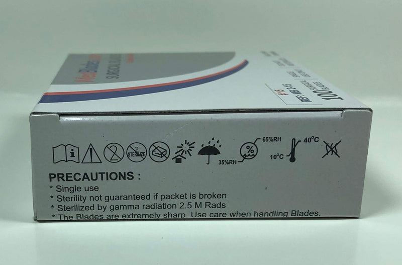 MedBlades Box of 100 Carbon Steel Blades, Sterile, Individually Foil Wrapped. Dental, Surgical, Veterinary, Dermaplane, Hobby, Craft & More (# 12, Carbon) # 12