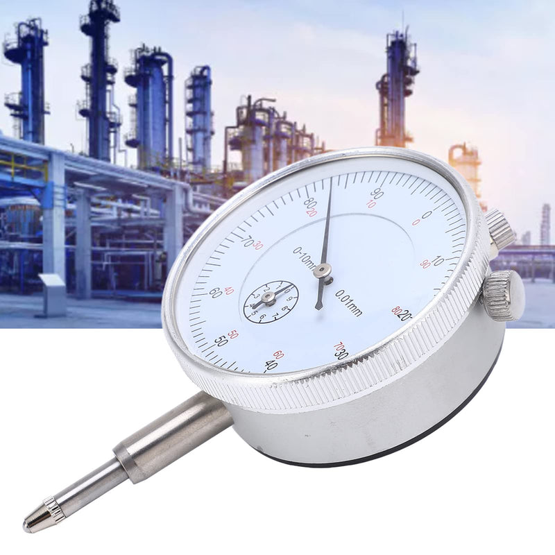 Pointer dial indicator, embedded brass sleeve, high-precision mechanical dial indicator made of wear-resistant stainless steel for precise measurements (0-10 mm) 0-10 mm