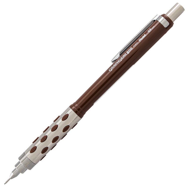 Pentel Graph Gear 800 Mechanical Drafting Pencil, 0.3mm, Brown Barrel with Lead (PG803LZBP) 1 Pencil, Lead and Eraser