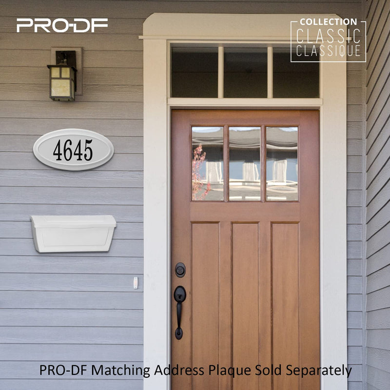 PRO-DF White Plastic Horizontal Wall Mount Mailbox