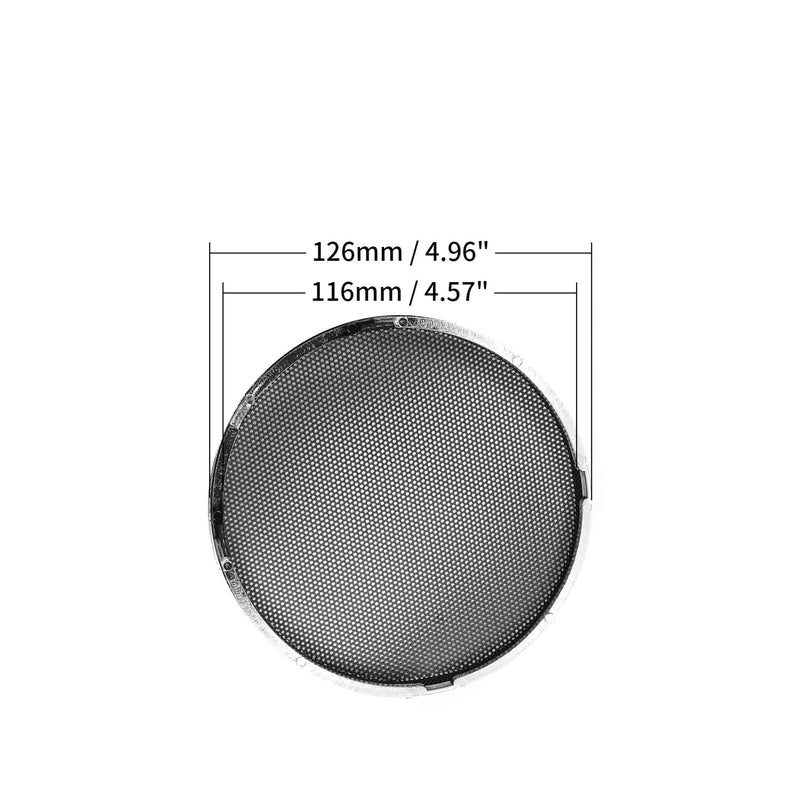 Fielect 4inch Speaker Grill Mesh Decorative Circle Woofer Guard Protector Cover Audio Accessories Black Grill Silver Trim