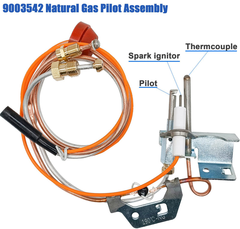 9003542 Pilot Assembly Replacement for Natural Gas Water Heater, Compatible with Reliance, A.O.Smith, Kenmore, State GS and GSX, Replaces 100109295,9003542005(12-month warranty)