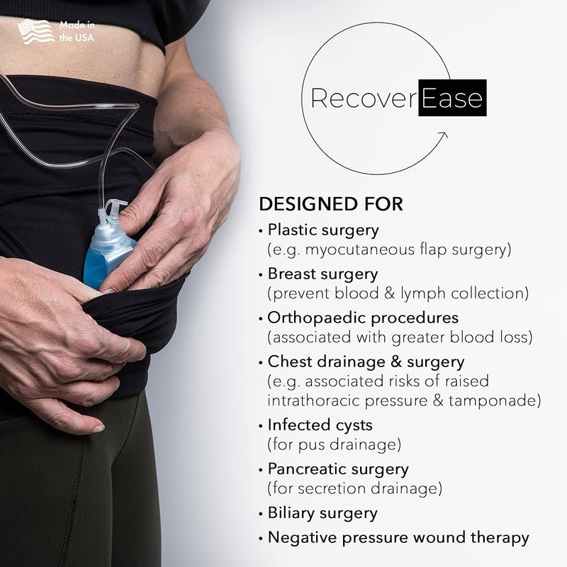 RecoverEase Mastectomy Drain Pouch for Breast Cancer Treatment & Recovery, Breast Cancer Gift for Women (Regular 10-18) Regular 10-18