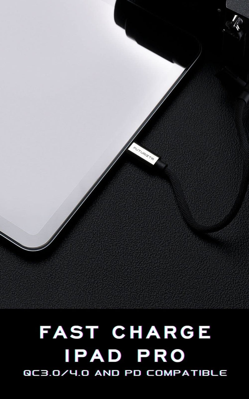 Zeus-X Short USB-C to USB-C Cable 0.33ft/0.1m 60W 20V/3A Type-C Fast Charging Cable QC3.0 QC4.0 Compatible with Samsung, OnePlus, Google Pixel, iPad Pro 0.1 Meters