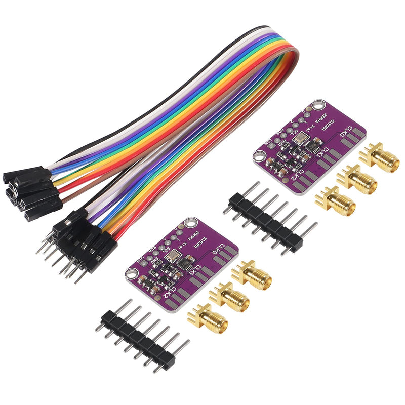 AITIAO 2Pcs Si5351 I2C IIC High Frequency Signal Generator DC 3V-5V CJMCU-5351 Si5351A Clock Generator Breakout Board 8KHz to 160MHz Square Wave Frequency Generator with Dupont Cables for Arduino