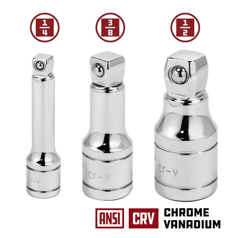 Alltrade 1/2" Dr. Wobble Extension Set 1/4",3/8",1/2"Dr.