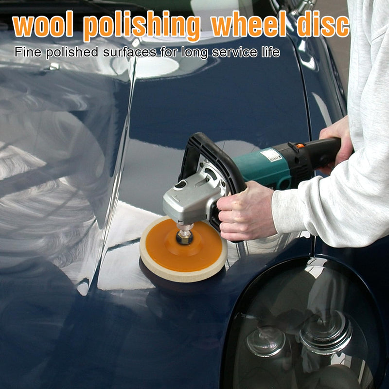 Pack of 8 wool polishing attachments, angle grinder polishing discs, 125 mm, buffing disc, angle grinder, round flex polishing discs for drills, angle grinders, grinding tools