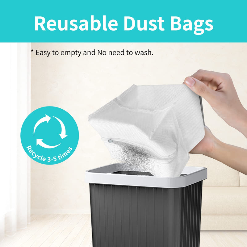 6 Pack Reusable Vacuum Bags Compatible with iRobot Roomba i & s Series, i7, i7+, i7Plus, i3, i3+, i4, i4+, i6, i6+, i6Plus, j7, j7+, i8, i8+, s9, s9+, s9Plus, Vacuum Replacement Bags for iRobot Roomba Clean Base Automatic Dirt Disposal